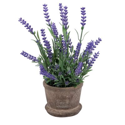 VOSAREA Artificial Potted Lavender Plant, Decorative Faux Flowers for Indoor and Outdoor Use