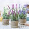 VOSAREA Artificial Potted Lavender Plant, Decorative Faux Flowers for Indoor and Outdoor Use view 4