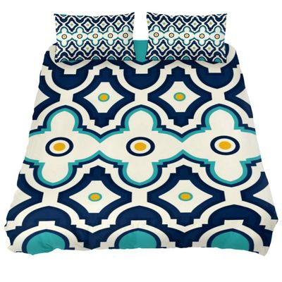 Eslifey Blue Hipster Marble Texture 3-Piece Duvet Cover Set