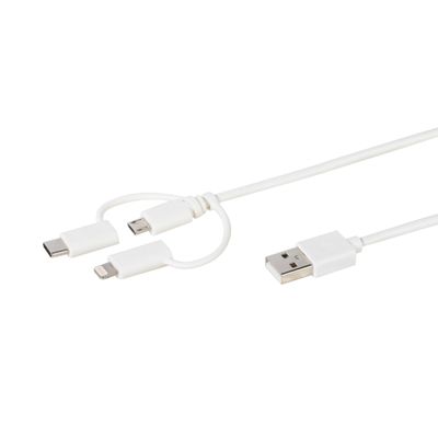 Vivanco USB Charging Cable USB 2.0, USB-A, USB-C, Apple Lightning, Micro-USB Type-B Plugs