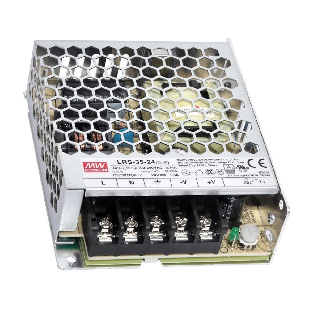 WITTKOWARE LRS-35-15 Industrial Switching Power Supply, 15V DC, 2.4A, Adjustable