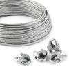 DQ-PP Steel Wire Rope Set, 8 mm, 6x19, Soft, 50 m, Galvanized, 4 x 8 mm U-Bolt Clamps view 1