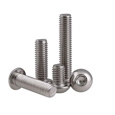 BOZONLI Button-Head Hex Socket Screws, 304 Stainless Steel, Fully Threaded Flat-Head Screws, M10 x 60 mm, 3 Pieces