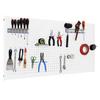 SimonRack Tool Wall, 17-Piece Hook Set, 150 x 60 x 3.5 cm, Metal Pegboard, Holders, Mounting Hardware, White - Simonwork view 1