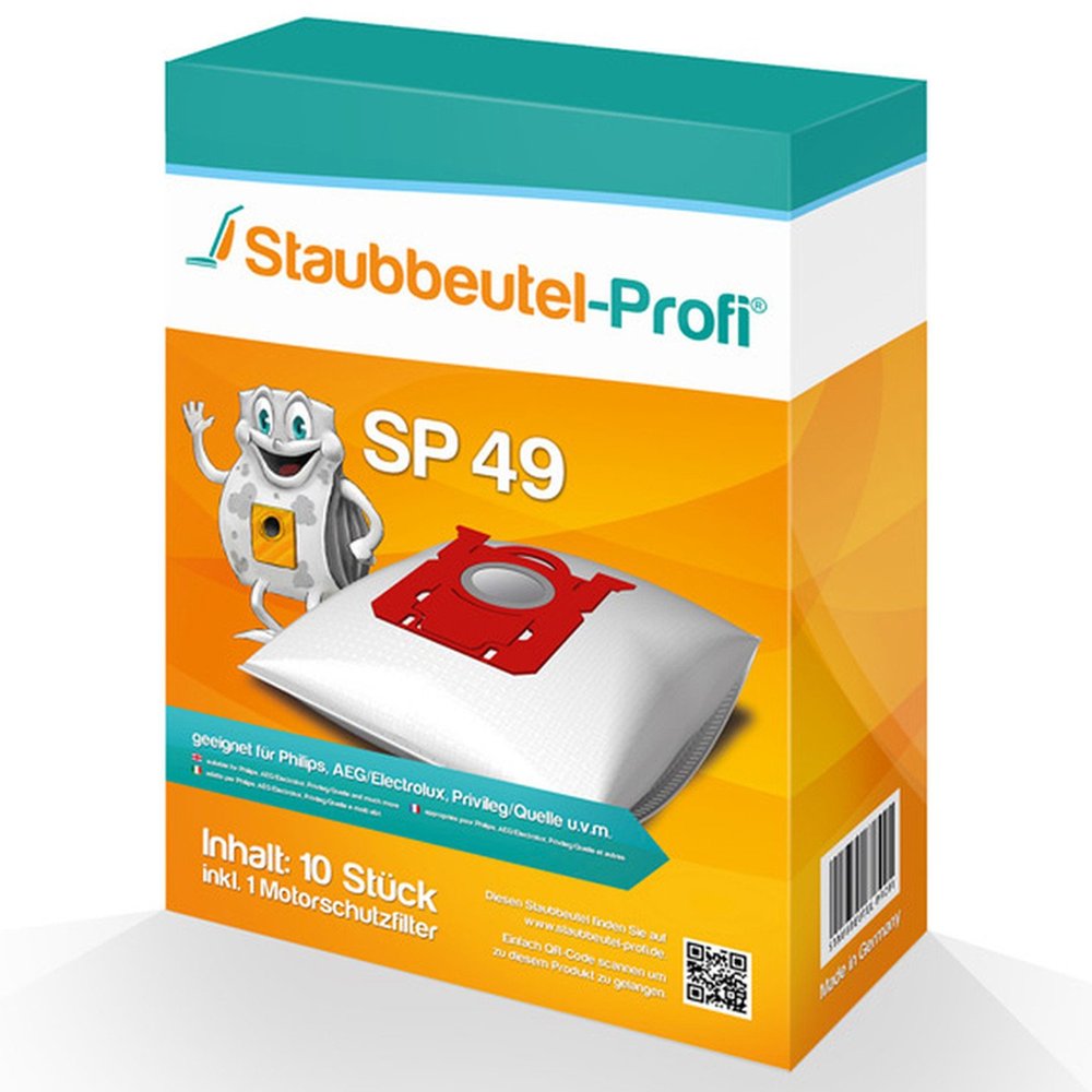 10 SP49 Vacuum Cleaner Bags Compatible with Philips FC8726/09