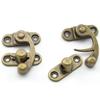 OZXNO Antique Right Hook Latch and Hinge Set, 4-Piece, Retro Bronze view 3