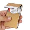 JuneLsy Business Card Holder, Professional PU Leather Metal Case, Magnetic Closure, Gold-JG5 view 1