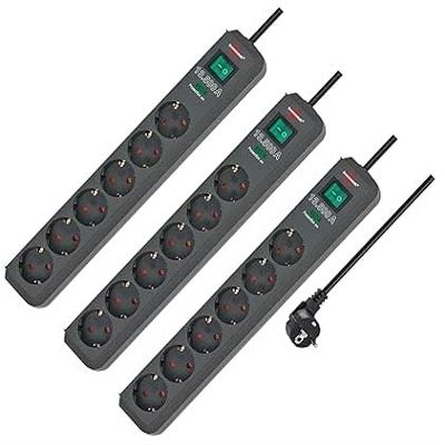 Brennenstuhl Eco-Line 6-Outlet Power Strip with Surge Protection, Anthracite (3)