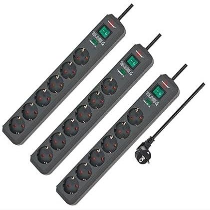 Brennenstuhl Eco-Line 6-Outlet Power Strip with Surge Protection, Anthracite (3)