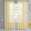 TOAVA DECO Light Yellow Sheer Voile Curtains, 213 cm Long, Rod-Pocket Panels view 1