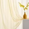 TOAVA DECO Light Yellow Sheer Voile Curtains, 213 cm Long, Rod-Pocket Panels view 3