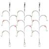 Fishing Hooks with Leaders, 5 Hooks, 7-Strand Nylon-Coated Leader, Swivel and Snap, Size 12 view 1