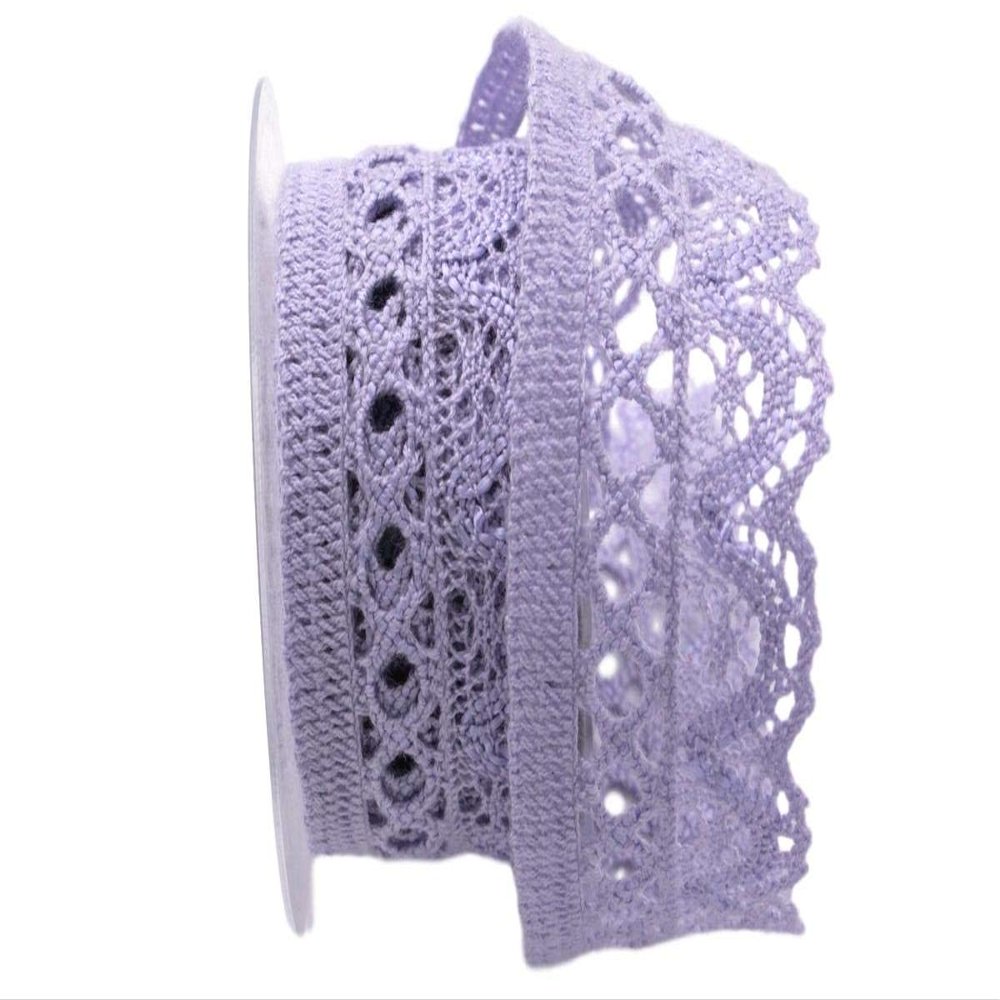 Christa-Bänder Lace Decorative Ribbon, Lilac, 50 mm, Without Wire