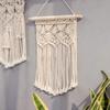 Mkouo 2-Piece Macramé Wall Hanging Set, Boho Woven Wall Decor, Ivory view 4