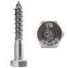 FASTON M8 x 35 Stainless Steel Hex-Head Wood Screws, 2-Pack, DIN 571 view 1