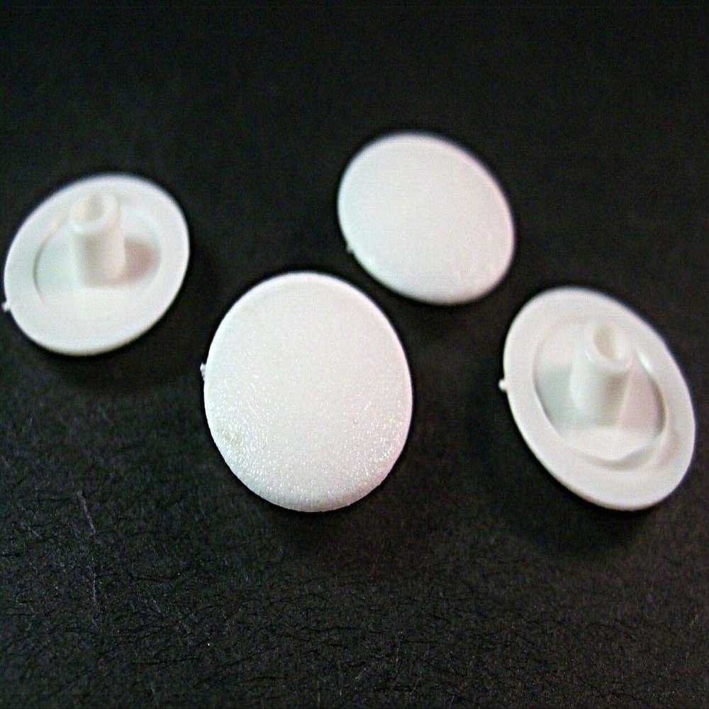 100 Plastic Cover Caps for Hex Socket Screws, 3, 4, 5 mm (13 x 2.9 mm, SW4, White)