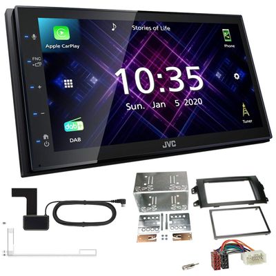 JVC KW-M565DBT 2-DIN Car Stereo with DAB Antenna for FIAT Sedici from 2006, Black