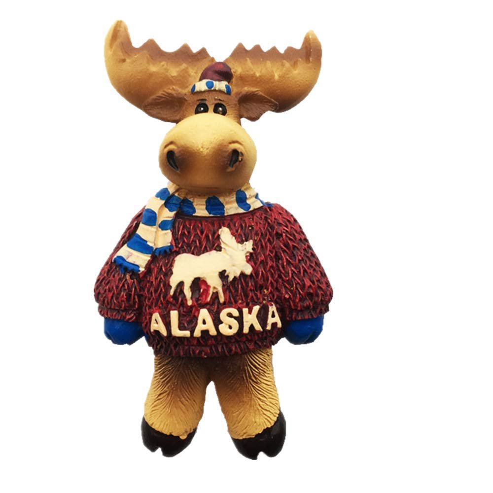 3D Cartoon Alaska Moose Refrigerator Magnet
