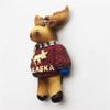 3D Cartoon Alaska Moose Refrigerator Magnet view 3