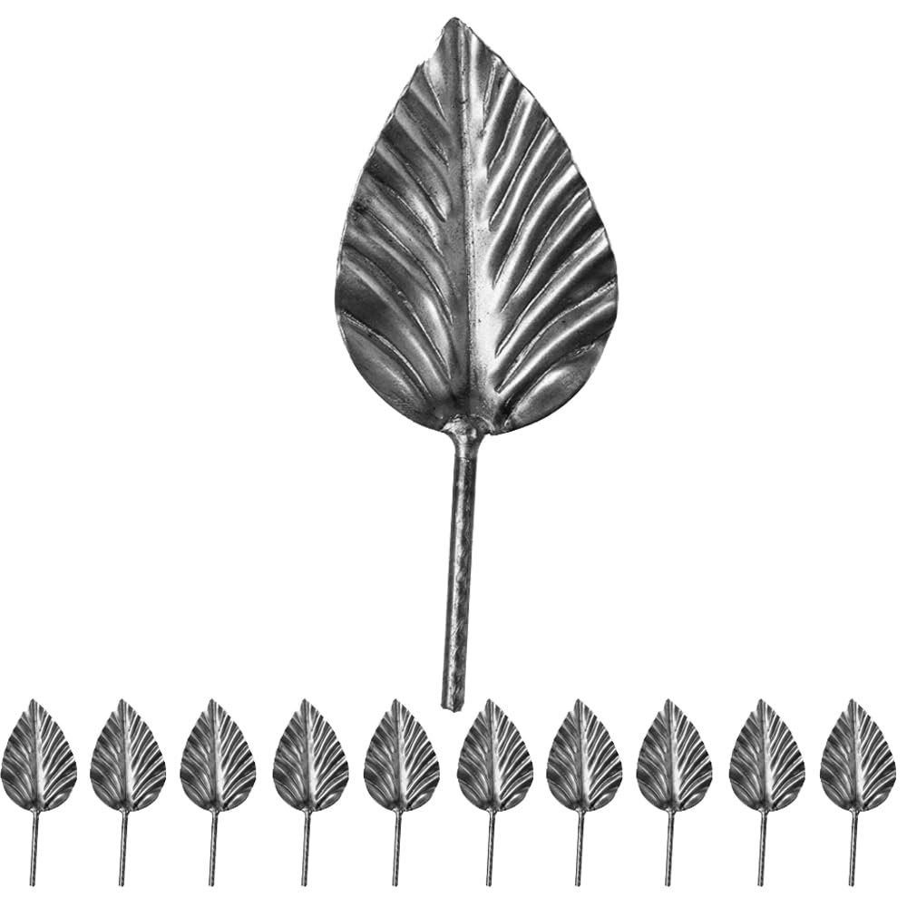 STAL 10-Piece Fence Decoration Set – Metal Flowers and Leaves