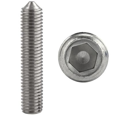 FASTON M5 x 20 Socket Set Screws with Cone Point, A2/304 Stainless Steel, 50 Pack, DIN 914 (ISO 4027)