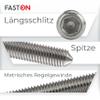 FASTON M5 x 20 Socket Set Screws with Cone Point, A2/304 Stainless Steel, 50 Pack, DIN 914 (ISO 4027) view 2