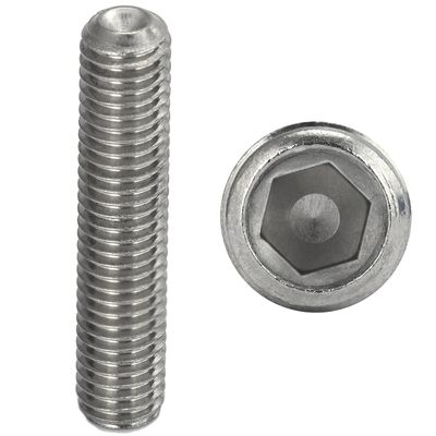 FASTON M12x60 Stainless Steel A2 Socket Set Screws with Ring-Cutting Tip, 30-Pack, DIN 916