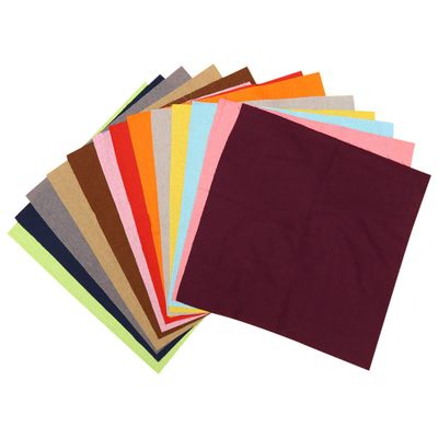 14-Piece Solid-Color Linen Cotton Fabric Set, 19.7 x 19.7 in
