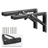 DIYH Folding Shelf Bracket, Wall-Mount, Black Metal view 1