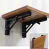 DIYH Folding Shelf Bracket, Wall-Mount, Black Metal view 3