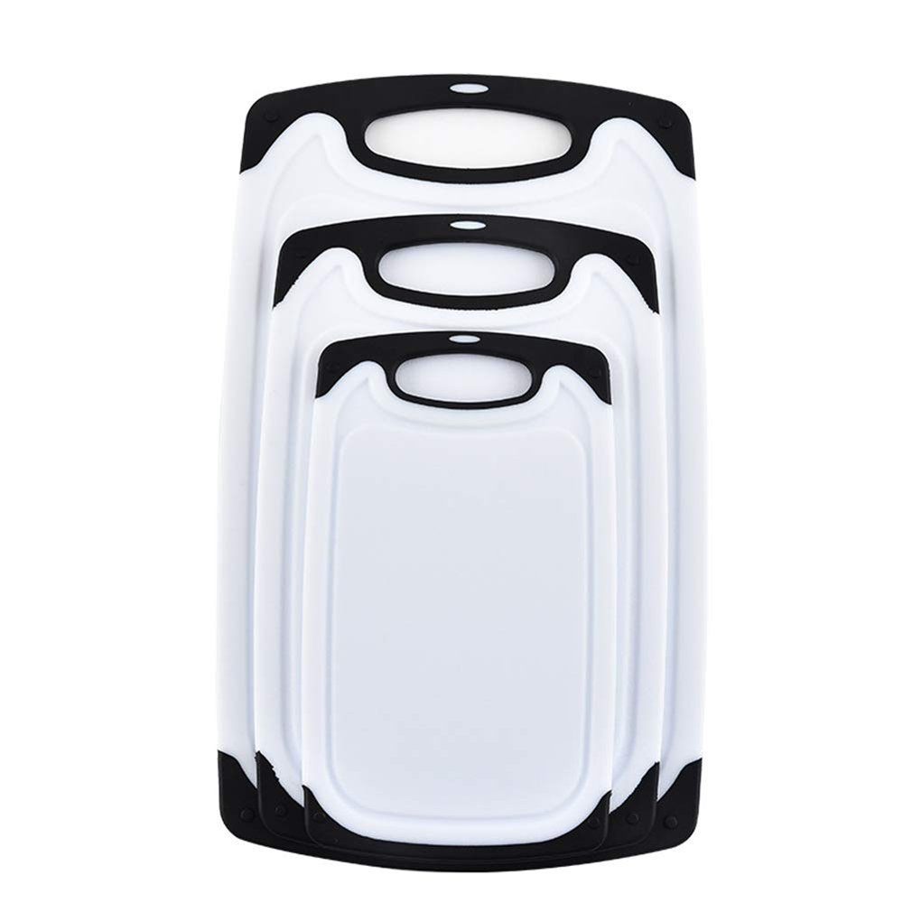 CheungLee 3-Piece Thick, Durable Plastic Cutting Board Set
