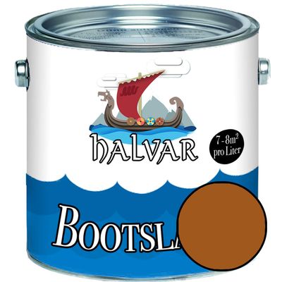 Halvar PU-Enhanced Yacht Boot Paint, Satin Brown RAL 8023 Orange Brown, 5 L