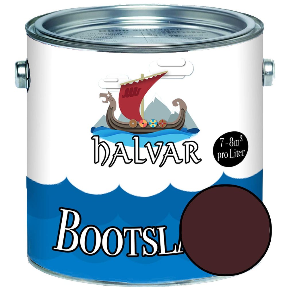 Halvar Boat Paint Red RAL 3000–3031, Satin-Matte Yacht Paint, PU-Reinforced, for Wood & Metal (1 L, RAL 3007 Black Red)