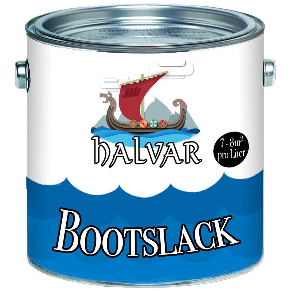 Halvar Boat Paint White/Gray/Black RAL 9001–9018, Matte PU-Reinforced Yacht Paint for Wood & Metal, Highly Durable and Flexible (5 L, RAL 9003 Signal White)
