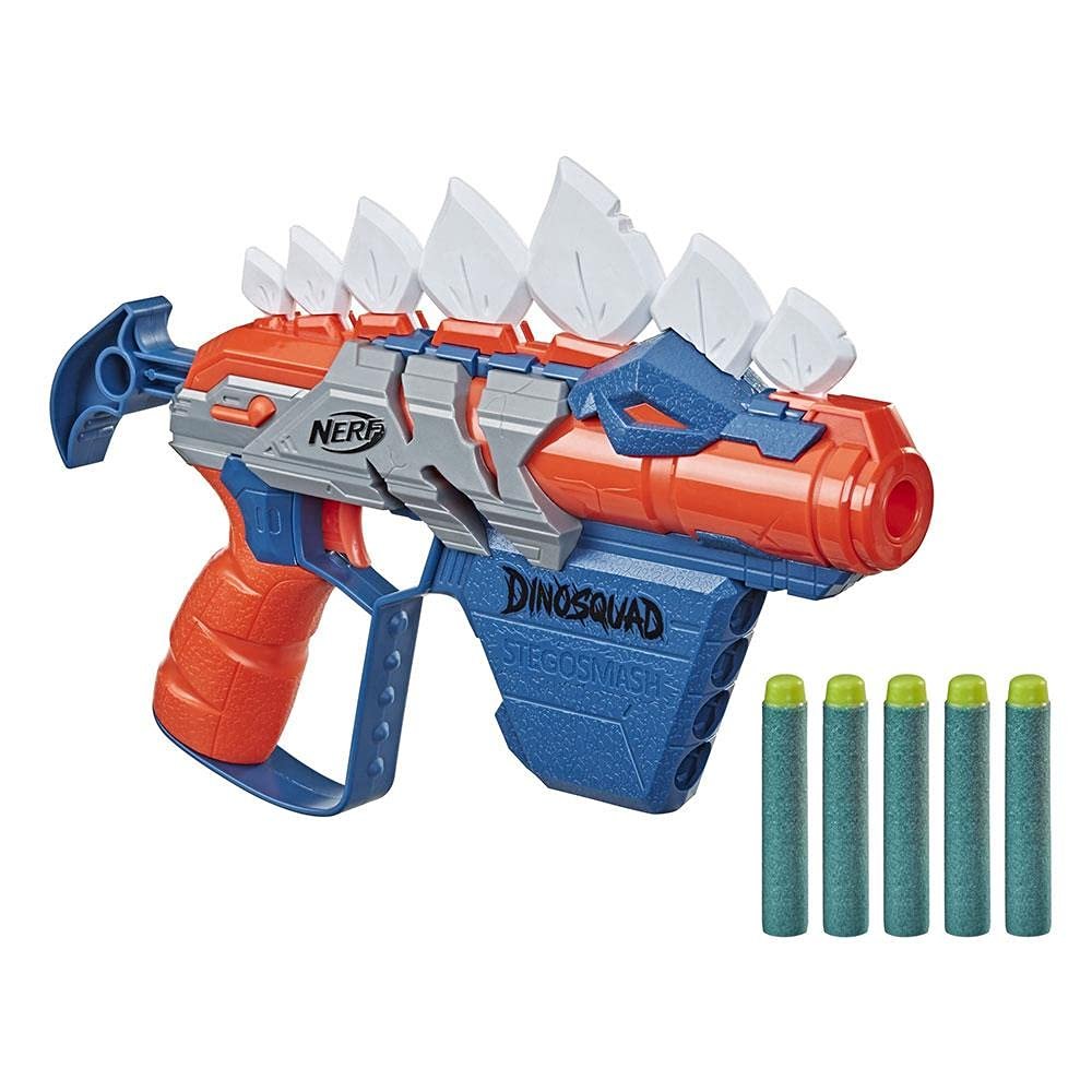NERF DinoSquad Stego-Smash Dart Blaster, 5 Darts, Stegosaurus Design