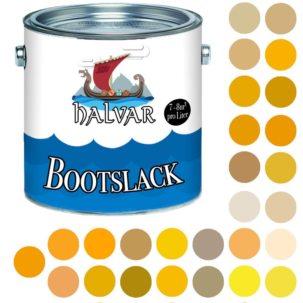 Halvar 2K Satin-Finish Yacht Paint, Ochre Yellow RAL 1024, 5 L