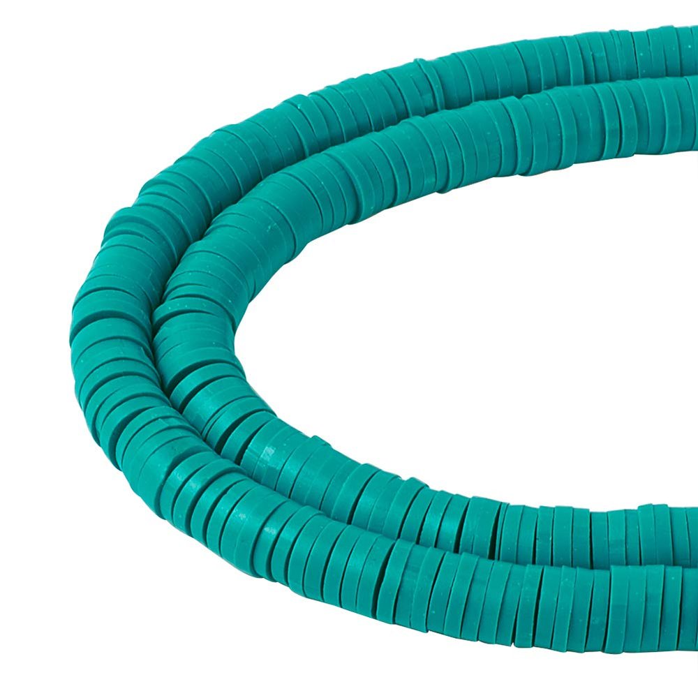 Craftdady 380-Piece 6 mm Flat Round Polymer Clay Heishi Beads, 45 cm Strand