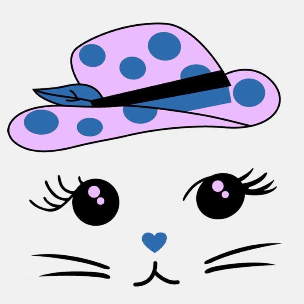 SUIFENG Tabby Cat Sticker, 14 cm x 13.5 cm, PVC Decal with Hat