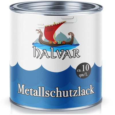 Halvar Metal Protective Paint, Satin Brown RAL 8000–8028, Extra-Durable Synthetic Resin Paint, Weather-Resistant, 1 L (RAL 8008 Olive Brown)