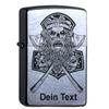 Zippo Original Brushed Chrome Lighter – Thor’s Hammer, Viking Skull, Personalized Laser Engraving view 1
