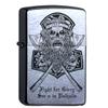 Zippo Original Brushed Chrome Lighter – Thor’s Hammer, Viking Skull, Personalized Laser Engraving view 3