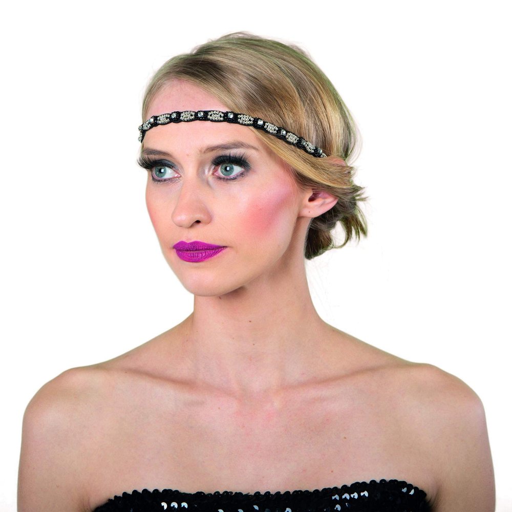 Karnevalsmanufaktur Narrow Black Charleston Headband