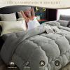 SHUOJIA Winter Quilt, Lamb Fleece/Cashmere, Gray, 180 x 210 cm, 3 kg view 2