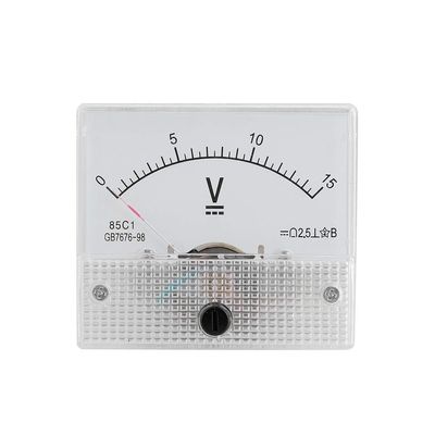 85C1 Analog DC Voltmeter Panel, 0–15 V