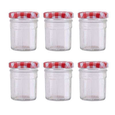 Cabilock 6-Piece Clear Glass Food Storage Jars with Lids
