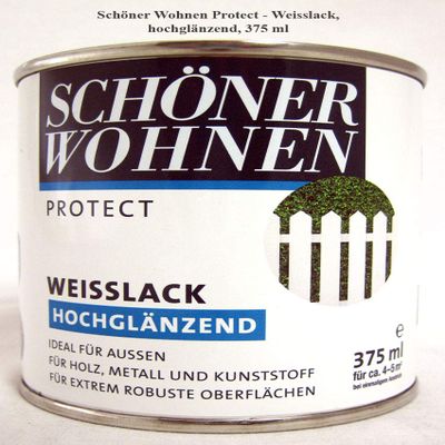 Schöner Wohnen Protect White Gloss Alkyd Resin Paint, 375 ml