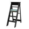 5-Step Folding Wooden Step Ladder, Black view 1