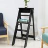 5-Step Folding Wooden Step Ladder, Black view 3