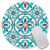 Amcove Mouse Pad, Portuguese Tile Print, Moroccan Tile Pattern, Round Desk Accessory view 1