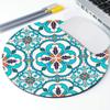 Amcove Mouse Pad, Portuguese Tile Print, Moroccan Tile Pattern, Round Desk Accessory view 4